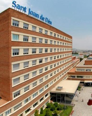 front of the building of the hospital Sant Joan
